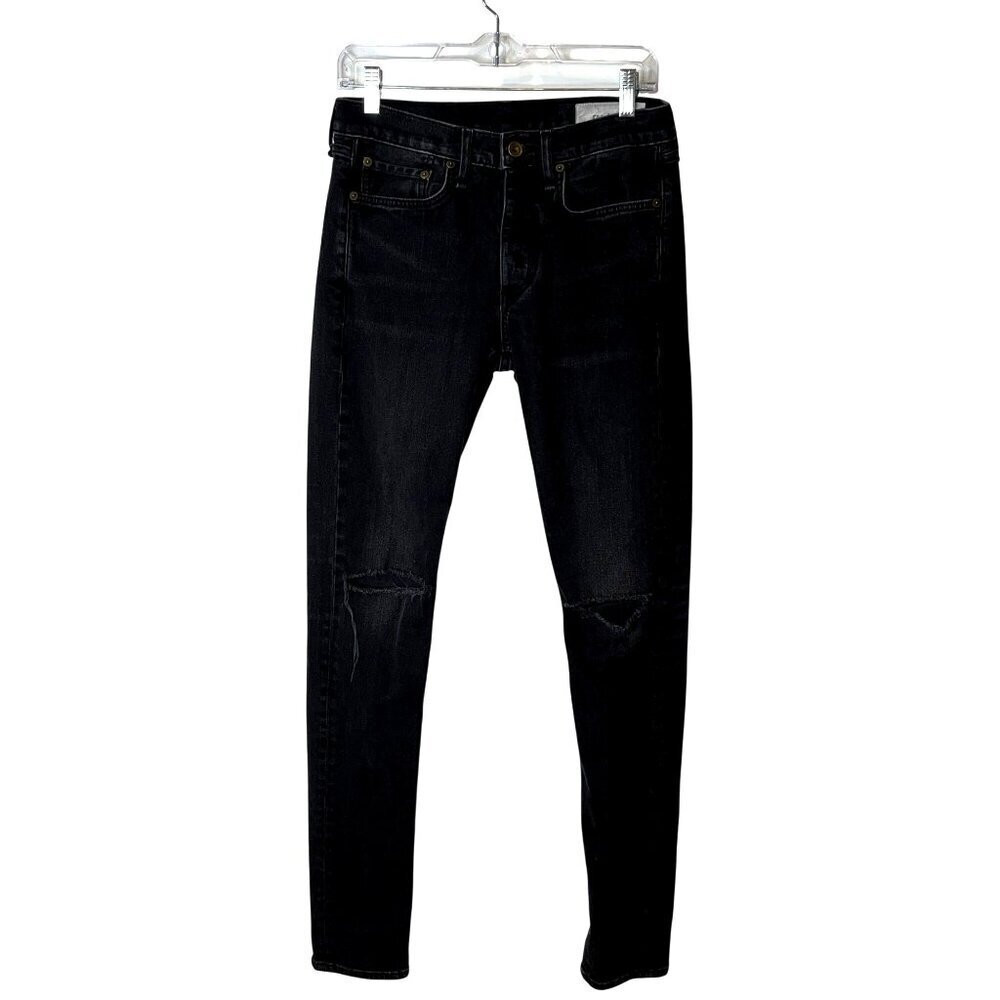 Rag & Bone MENS Black Extra Slim Fit 1 Distressed Jeans Size 29